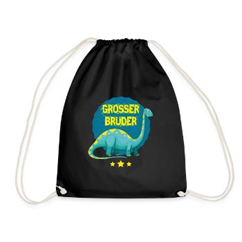 Grosser Bruder Großer Bruder Dino Dinosaurier - Turnbeutel - Schwarz - Vorne