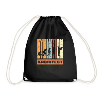 Evolution Architecture - Drawstring Bag - black - Front