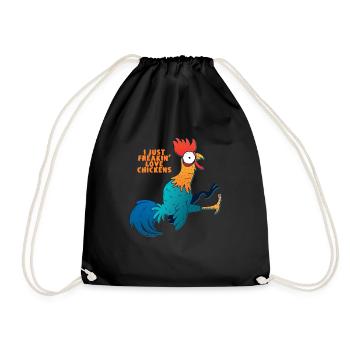 I Just Freakin Love Chickens - Drawstring Bag - black - Front