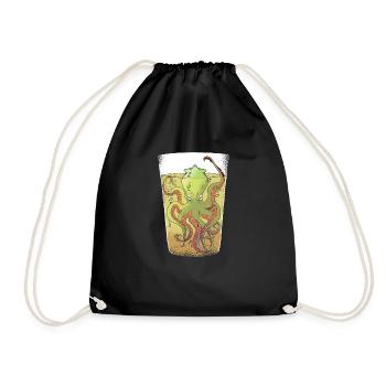 Kraken dans un verre à bière - Sac de sport léger - noir - Devant
