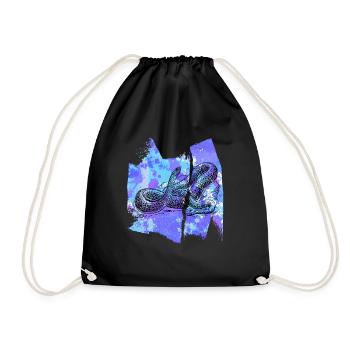 snake snake snake python t shirt - Drawstring Bag - black - Front