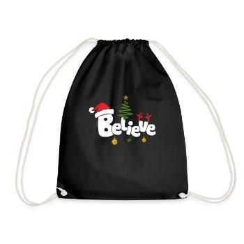 Weihnachten glauben Shirt - Turnbeutel - Schwarz - Vorne