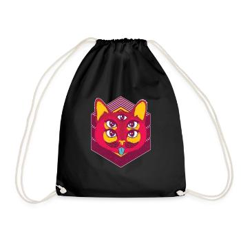 chat - Sac de sport léger - noir - Devant