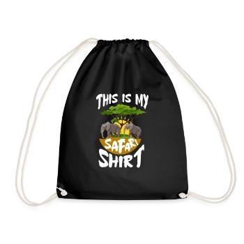 Safari Afrika Geschenk Shirt - Wüste Elefant - Turnbeutel - Schwarz - Vorne