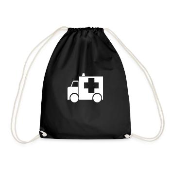 Rettungswagen - Besonderes Shirt - Turnbeutel - Schwarz - Vorne