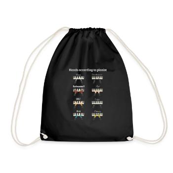 Funny Piano Teacher Student Musician Gift - Drawstring Bag - black - Front