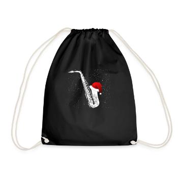 JOUEUR DE SAXOPHONE DE NOËL SAX JOUEUR DE SANTA HAT MUSICIEN - Sac de sport léger - noir - Devant