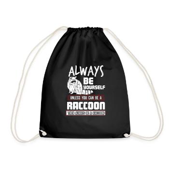 racoon - Drawstring Bag - black - Front