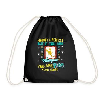 Retro Nobody is Perfect but if you are Scorpio - Drawstring Bag - black - Front