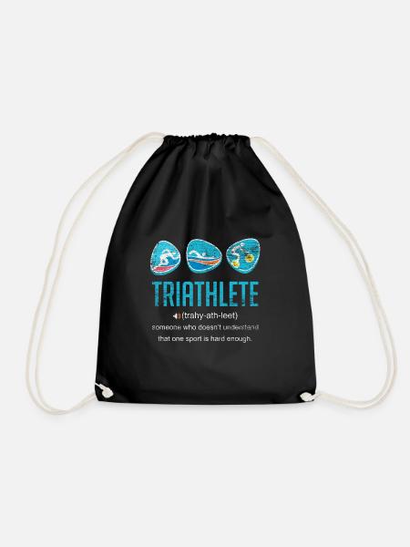 Triathlet Sportler - Turnbeutel - Schwarz