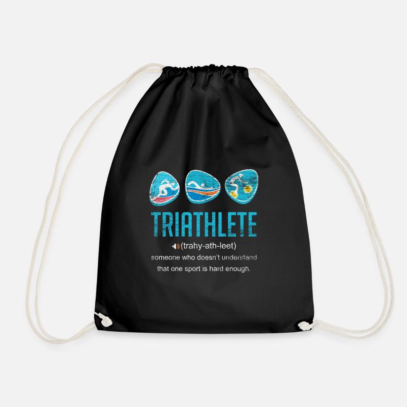 Triathlet Sportler - Turnbeutel - Schwarz