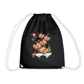 Katze Kätzchen Maine Coon Weihnachten Geschenk - Turnbeutel - Schwarz - Vorne