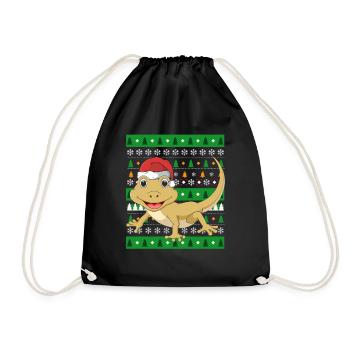 Gecko Ugly Christmas - Drawstring Bag - black - Front