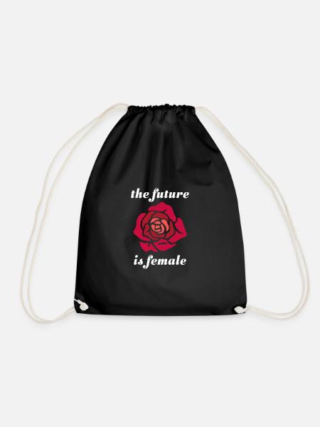 the future is female - Drawstring Bag - black