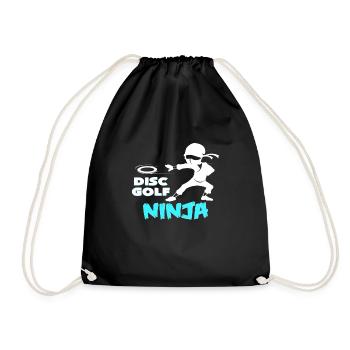 Discgolf Ninja - Turnbeutel - Schwarz - Vorne