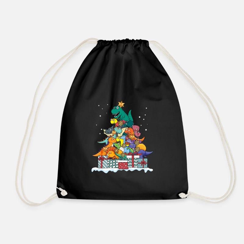 Dinosaurier T-Rex Weihnachten Geschenk - Turnbeutel - Schwarz