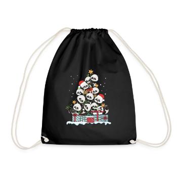 Panda Panda Kawaii Cadeau De Noël - Sac de sport léger - noir - Devant