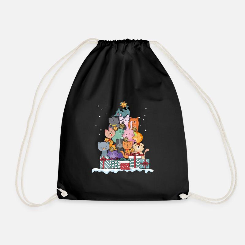 Katze Kätzchen Maine Coon Weihnachten Geschenk - Turnbeutel - Schwarz
