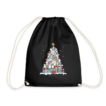 Bunny Rabbit Christmas Carnic Gift - Drawstring Bag - black - Front