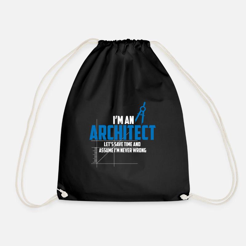 Architect architecture - Drawstring Bag - black