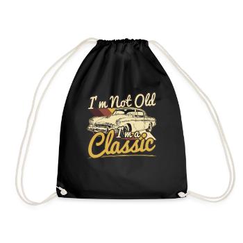 Retro Birthday Automobile I'm Not Old Gift - Drawstring Bag - black - Front