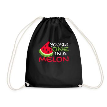 Pastèque pastèque cadeau d'été juteux - Sac de sport léger - noir - Devant