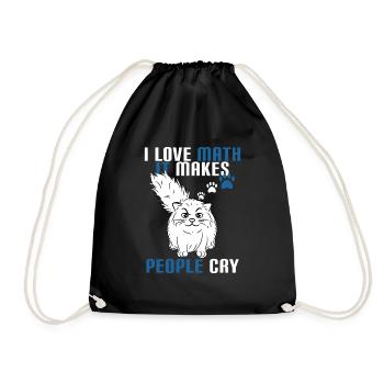 Creative tee design with text "I Love Math It - Drawstring Bag - black - Front