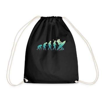 Surfer evolution shirt - Drawstring Bag - black - Front