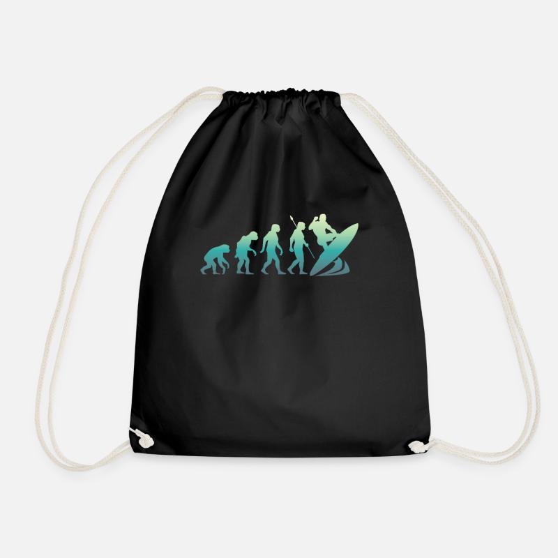 Surfer Evolutions Shirt - Turnbeutel - Schwarz
