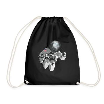Astronaut universe moon - Drawstring Bag - black - Front