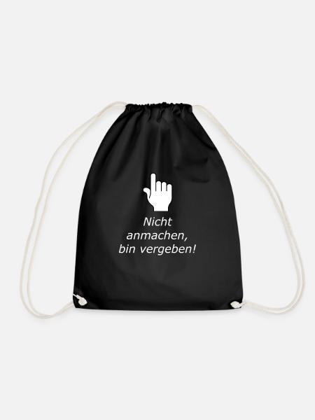 Nicht anmachen bin vergeben Geschenkidee Beziehung - Turnbeutel - Schwarz