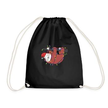 Sloth Christmas - Drawstring Bag - black - Front