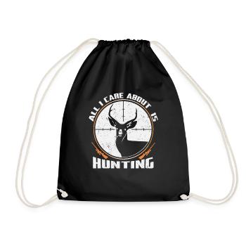 To hunt - Drawstring Bag - black - Front
