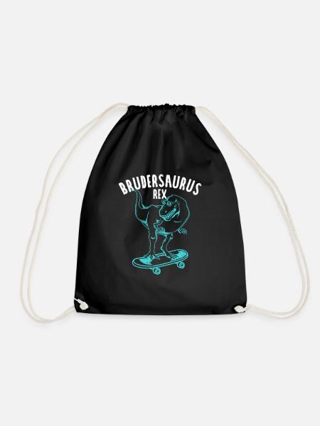 Brudersaurus Rex Geschenkidee für den Besten Brude - Turnbeutel - Schwarz