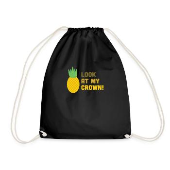 Look at my Crown - T-Shirt Pineapple Ananas Kids - Drawstring Bag - black - Front