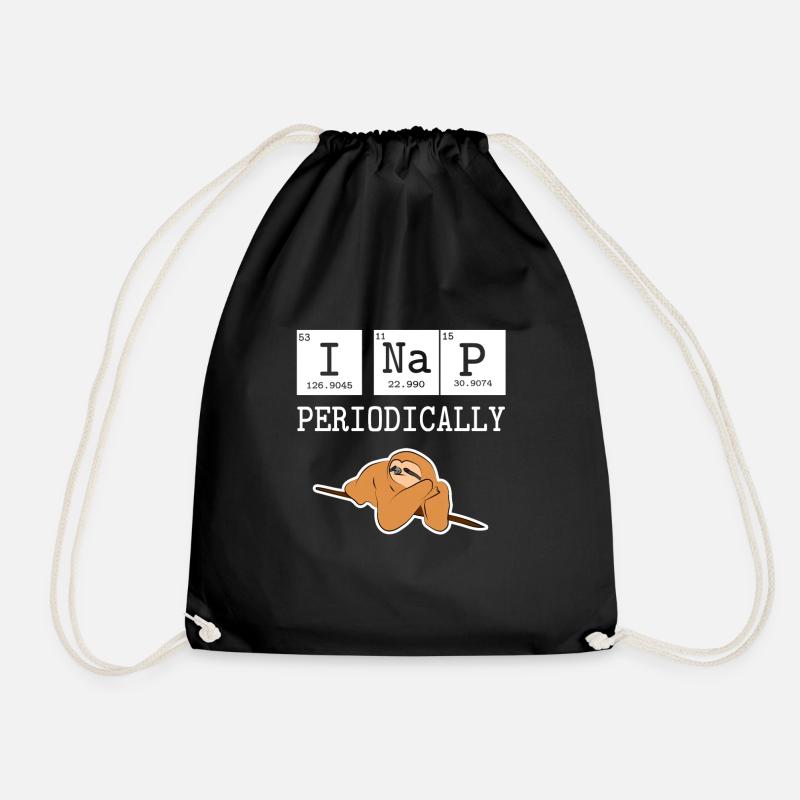 Physics sloth - Drawstring Bag - black