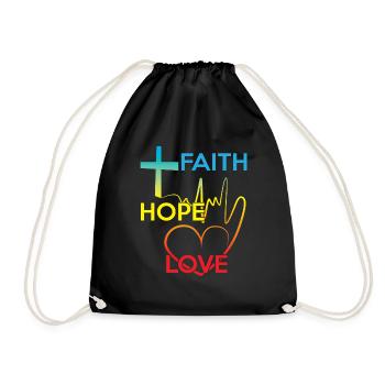 Croire l’espérance amour cadeau Eglise - Sac de sport léger - noir - Devant