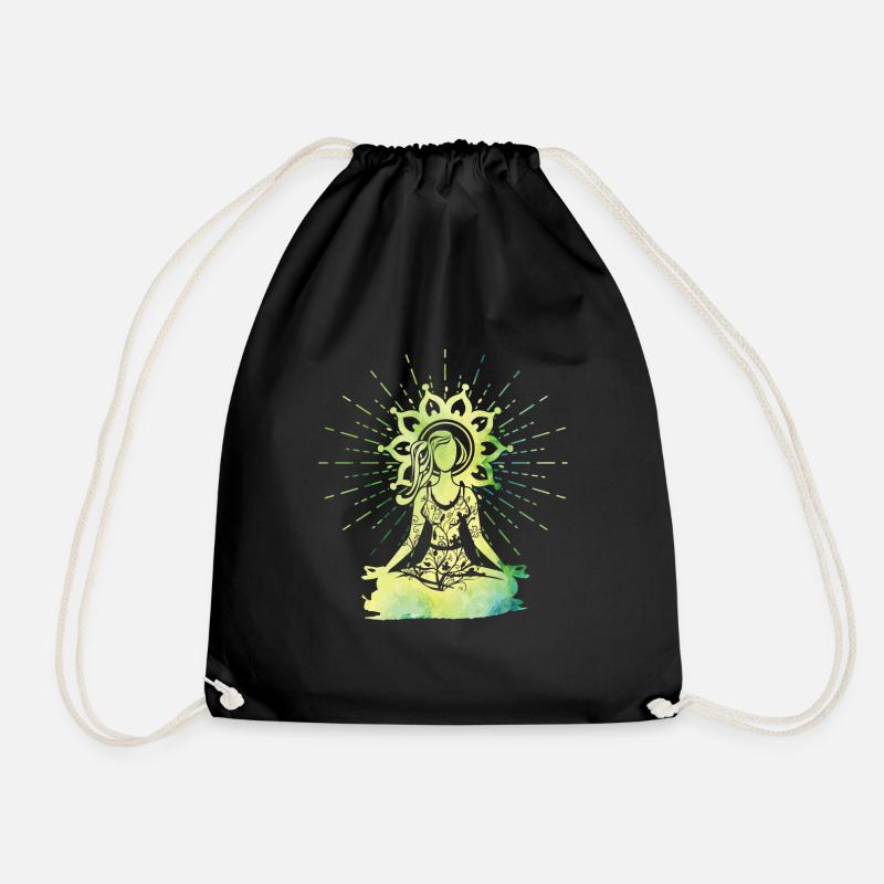 yoga - Drawstring Bag - black