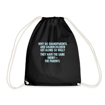 Why Do Grandparents And Grandchildren - Drawstring Bag - black - Front
