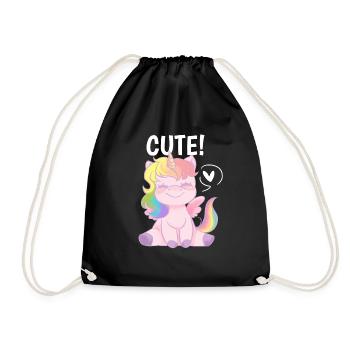 Cadeau Unity pour les licornes - mignon - Sac de sport léger - noir - Devant