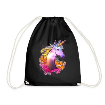 Génial violet licorne coloré licorne magique - Sac de sport léger - noir - Devant