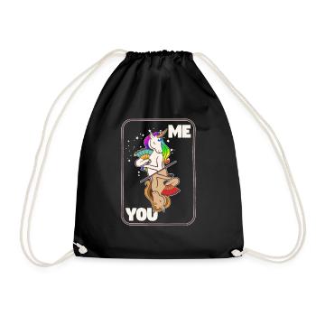 Couple vous et moi cadeau drôle d'amant de licorne magique - Sac de sport léger - noir - Devant