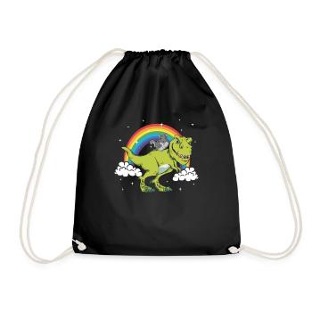 T-Rex Tyrannosaurus Dino Chinchilla Geschenk - Turnbeutel - Schwarz - Vorne