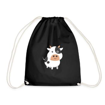 Adorable Cow & Cute Baby Calf Cow Lovers - Drawstring Bag - black - Front