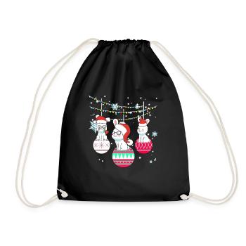 Rabbit rabbit bunnies Christmas gift - Drawstring Bag - black - Front