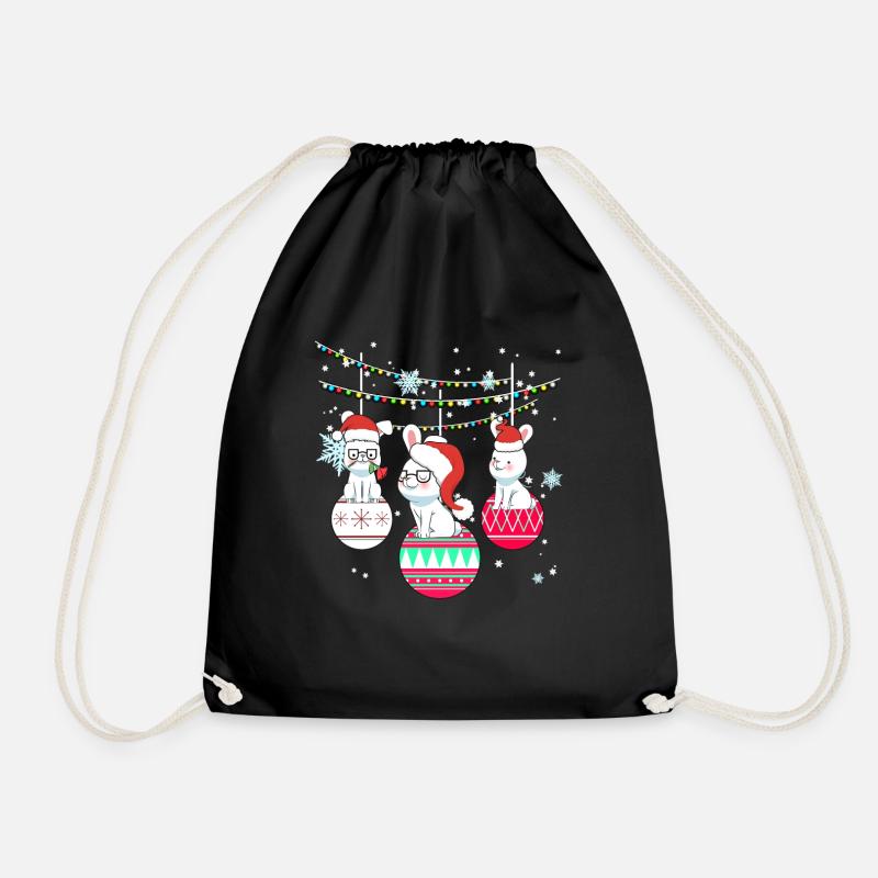 Rabbit rabbit bunnies Christmas gift - Drawstring Bag - black