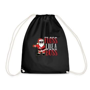 Zahnseide wie ein Weihnachtsgeschenk für den Chef - Turnbeutel - Schwarz - Vorne