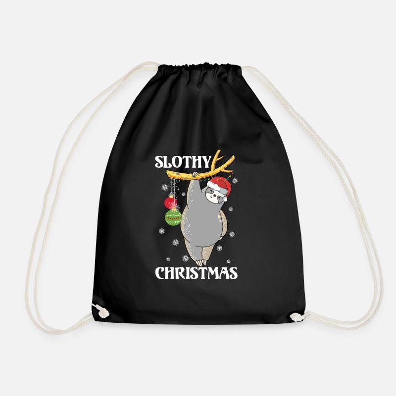 Faultier Weihnachten - Turnbeutel - Schwarz