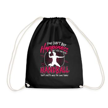 Handball ball sports - Drawstring Bag - black - Front