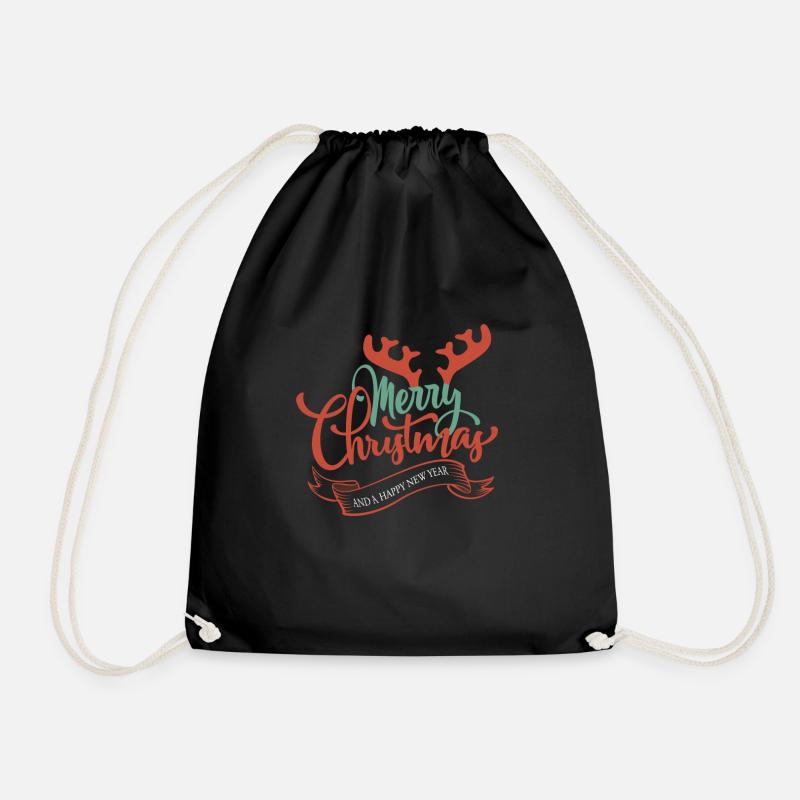 Merry Christmas Graphic Tee - Turnbeutel - Schwarz